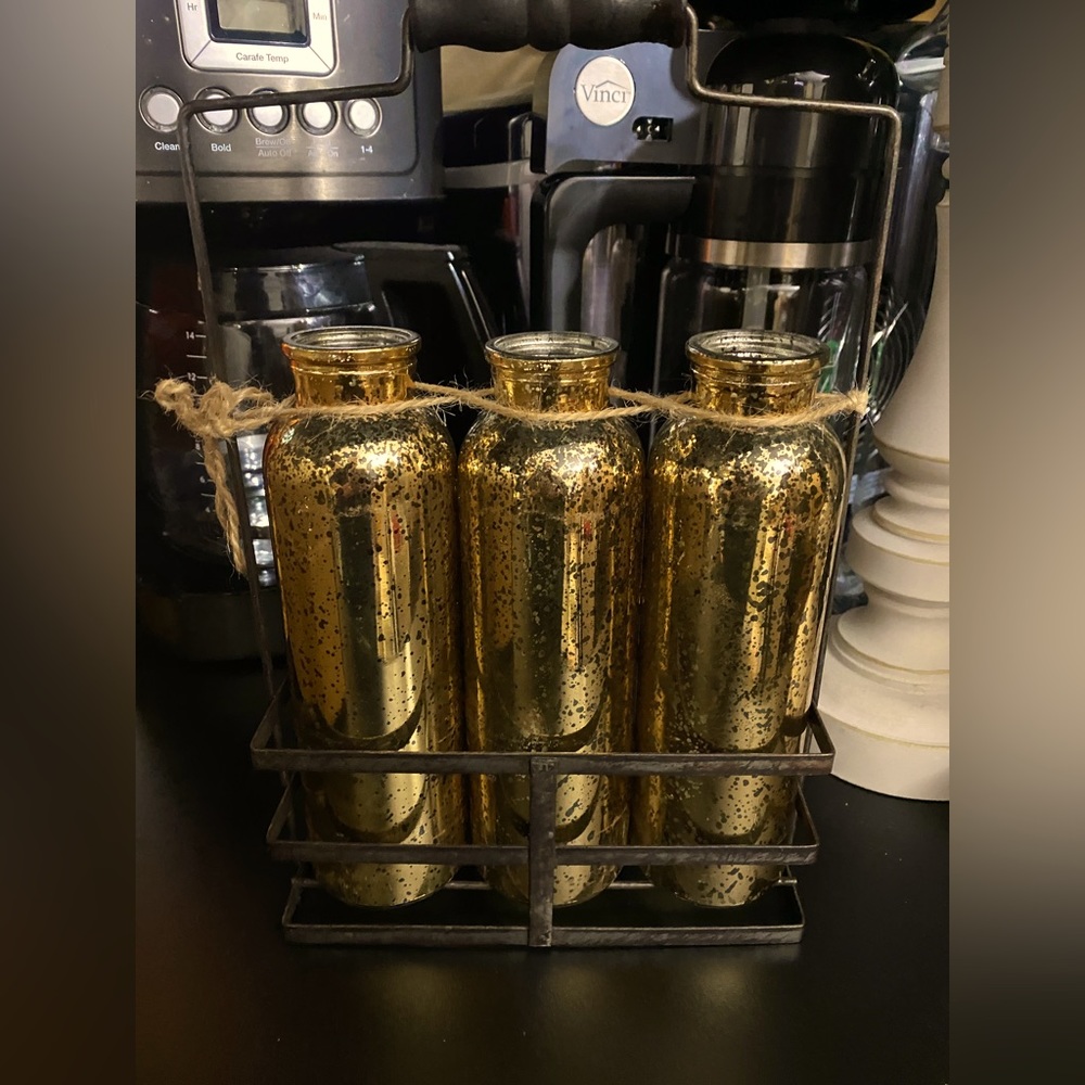Gold Glass Vases - Picture 3 of 5
